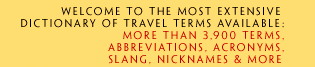 Most Extensive Dictionary of Travel Terms Online
